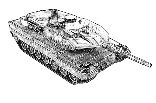 Military Tank isolated on white background  3d Render