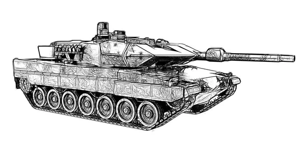 Militärische Panzer Isoliert Auf Weißem Hintergrund Render — Stockfoto