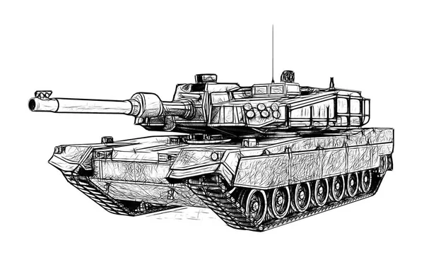 Militärische Panzer Isoliert Auf Weißem Hintergrund Render — Stockfoto