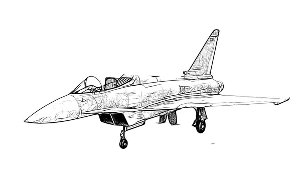 Μαχητικά Αεροσκάφη Που Απομονώνονται Λευκό Φόντο Render — Φωτογραφία Αρχείου