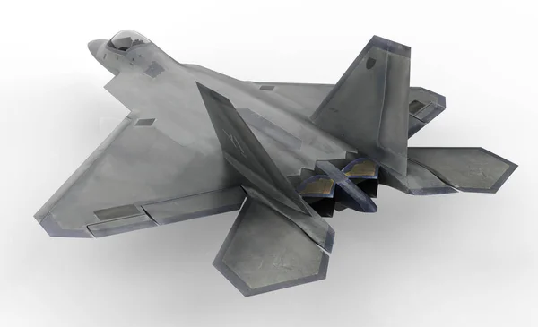 白地に隔離された戦闘機 3Dレンダリング — ストック写真