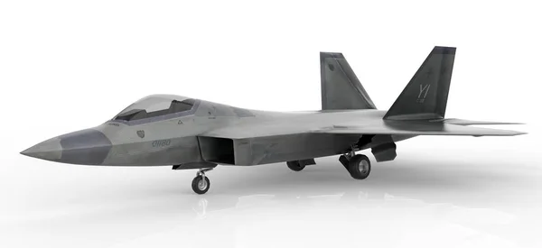 白地に隔離された戦闘機 3Dレンダリング — ストック写真