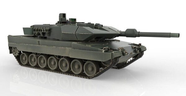 Военный танк изолирован на белом фоне 3D рендер
