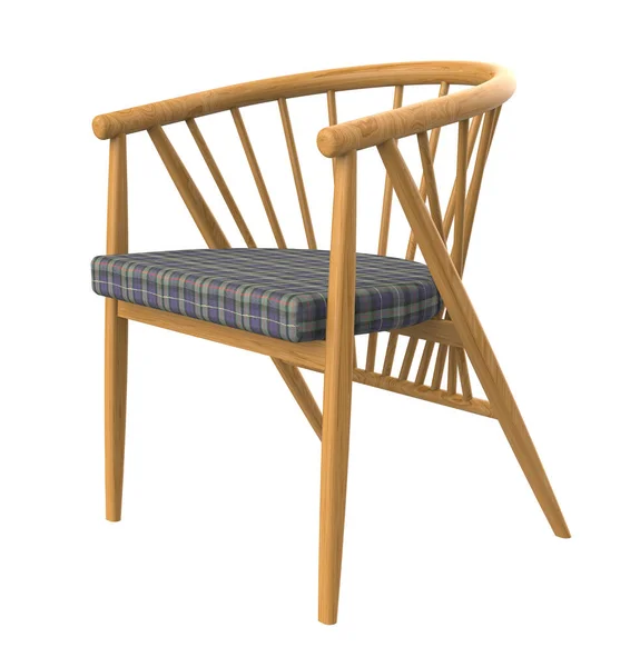 木製の椅子は白い背景に隔離され — ストック写真