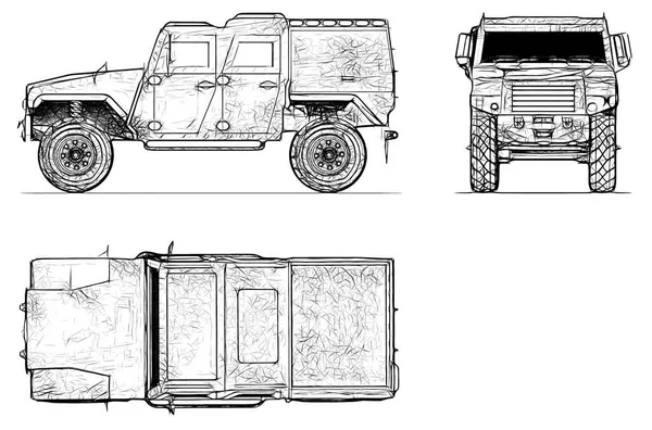 Véhicule Militaire Isolé Sur Fond Blanc Render Image En Vente