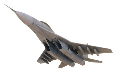 Avcı uçakları beyaz arka planda izole edildi - 3D Render