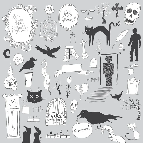 Halloween hand-drawn icons — ストックベクタ