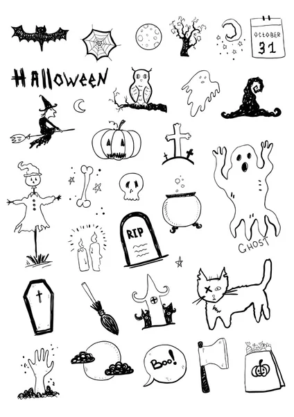 Halloween hand-drawn icons — Stock vektor
