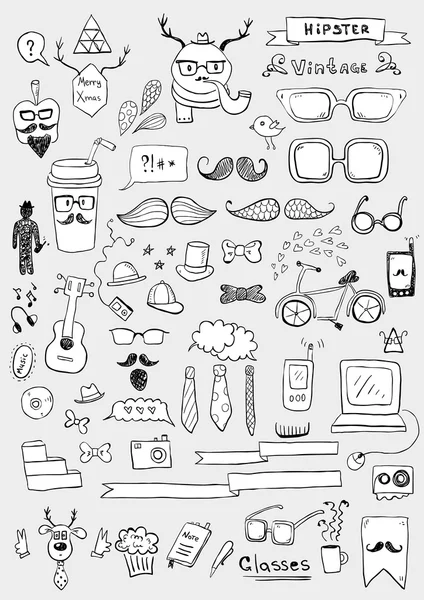 Hipster icons set — Stock Vector