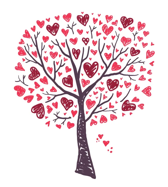 Love tree with hearts — Stock Vector