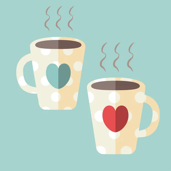 Two coffee cups icon — Stock Vector