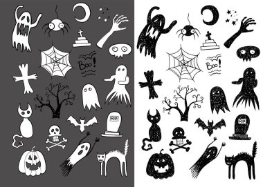 Set of Black Scary clipart