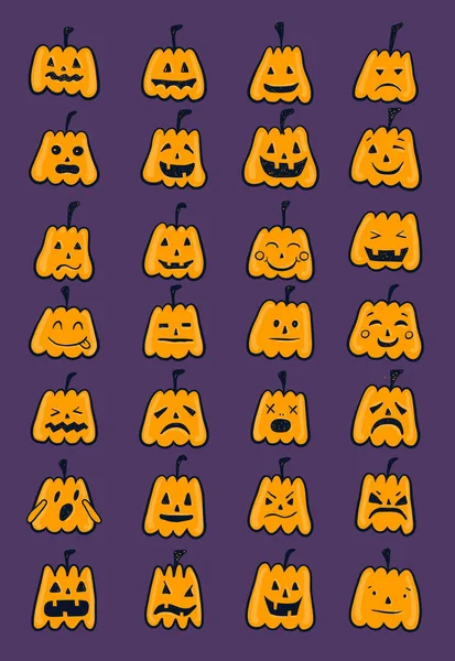 Conjunto de calabazas de halloween — Archivo Imágenes Vectoriales