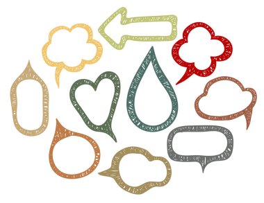 Doodle stil konuşma balonları