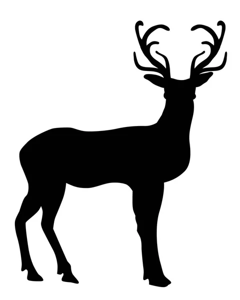 Silhouette de cerf sur blanc — Image vectorielle