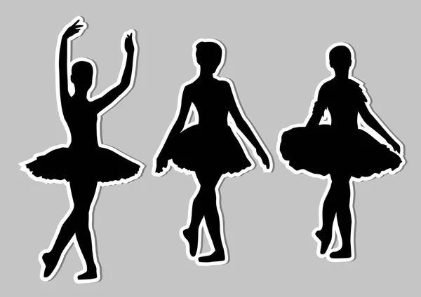 Balett dansare silhuetter — Stock vektor
