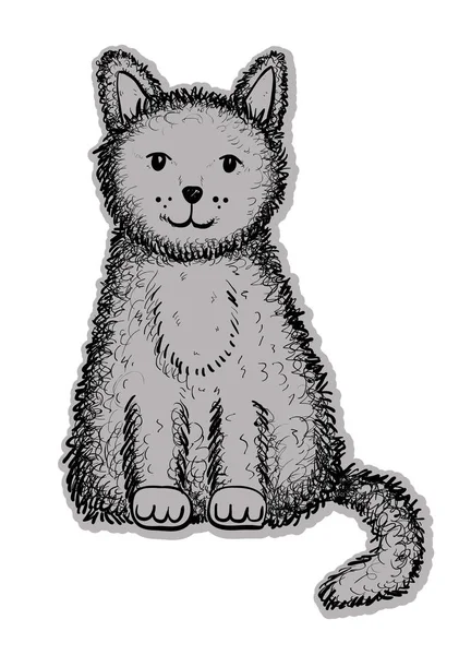 Sevimli kedi karalaması — Stok Vektör