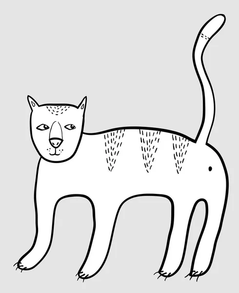 Kat doodle sticker — Stockvector