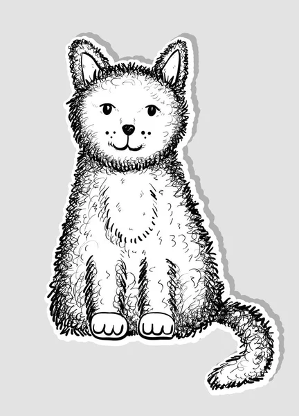 Doodle gato bonito — Vetor de Stock