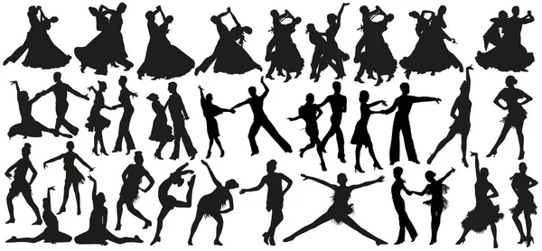 Set silhouette danza — Vettoriale Stock