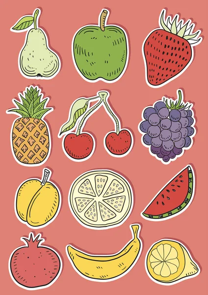 人工采摘的水果 — 图库矢量图片