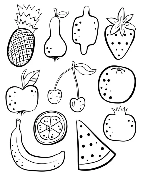 Frutas dibujadas a mano — Vector de stock