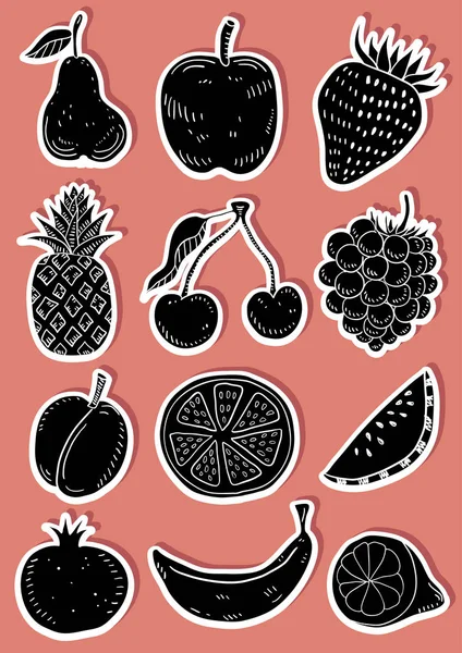 人工采摘的水果 — 图库矢量图片