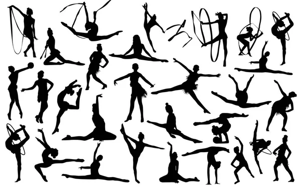 Ensemble d'icônes de gymnastique — Image vectorielle