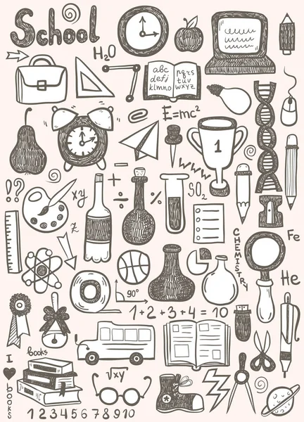 Ensemble d'objets scolaires — Image vectorielle