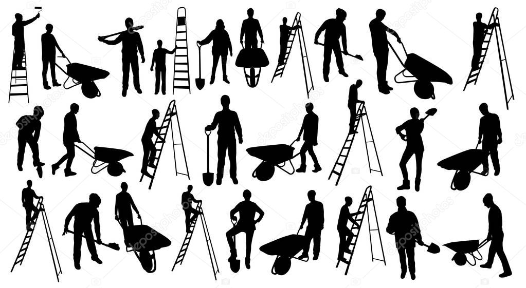 Working people silhouettes