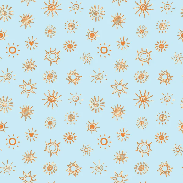 Suns seamless pattern — Stock Vector