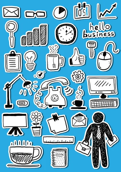 Business objects stickers — Stock Vector