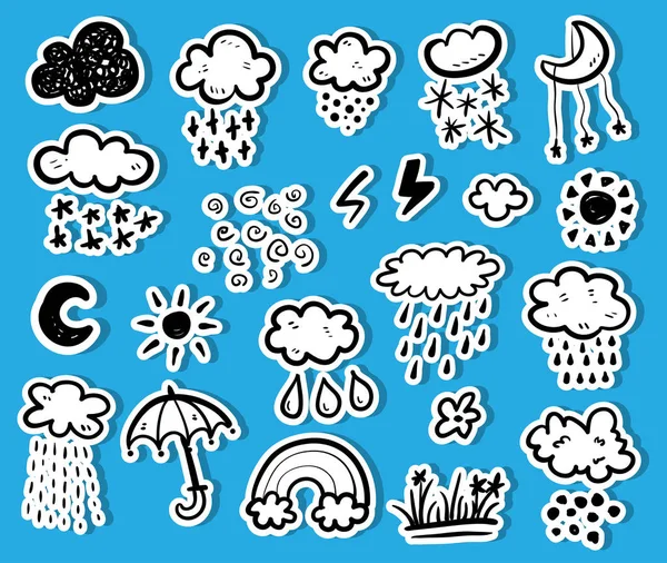 Ploché ikony počasí — Stockový vektor