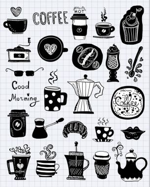 Arka plan siyah elle çizilmiş gıda nesneleri grafik karşı hüküm