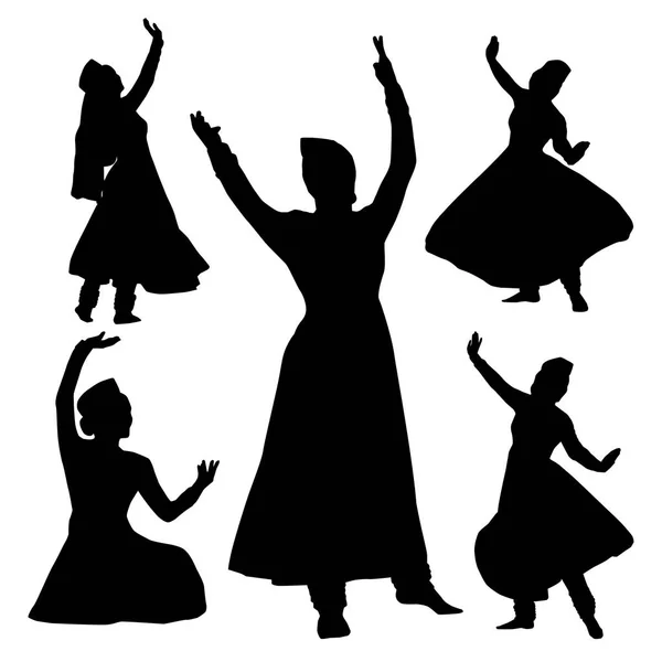 Mujeres Danzantes Orientales Sobre Fondo Blanco — Vector de stock