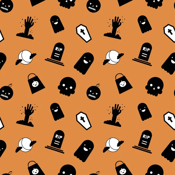 Halloween pattern with scary symbols — Stock Vector