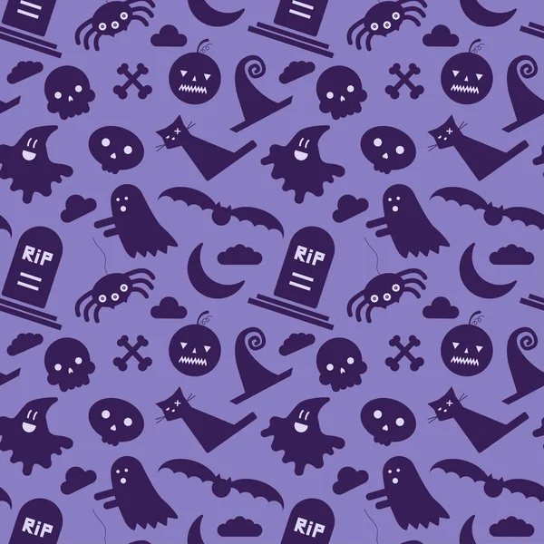 Halloween pattern with scary symbols — Stock Vector