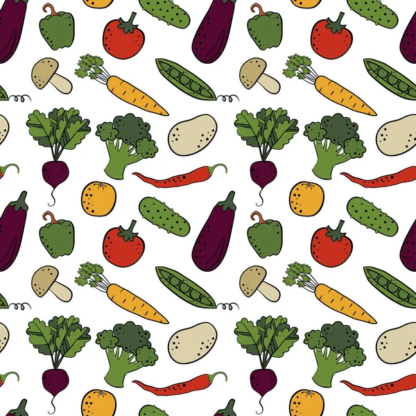 Gemüse Nahtlose Hintergrund Muster — Stockvektor