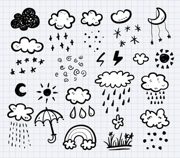 Weather flat icons — Stock Vector