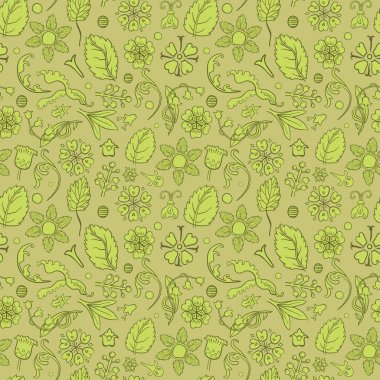 Detaylı bitki elemanları ile çiçek sorunsuz arka plan