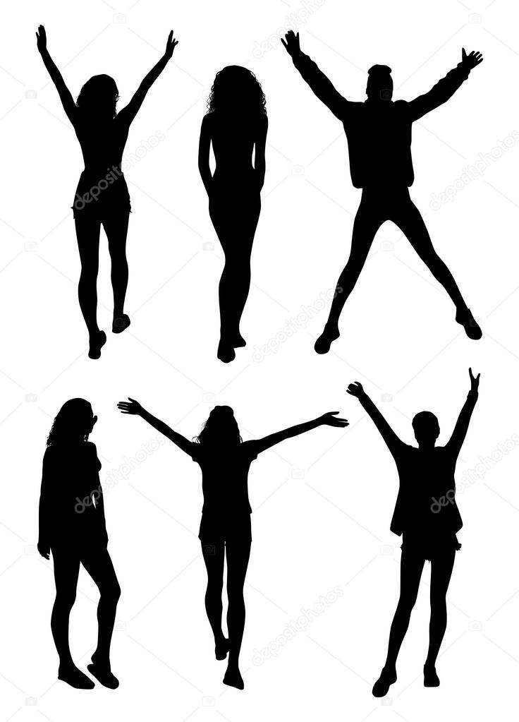 Posing woman silhouettes