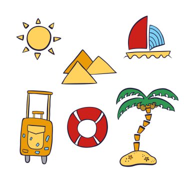 Yaz öğeleri skeçler, vektör çizim