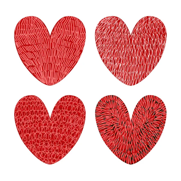 Herzset Vorlage Für Valentinskarten — Stockvektor