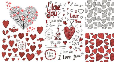 Seniseviyorum, el yazısı çizimler