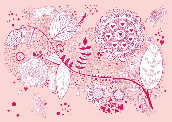 手绘花卉图案 — 图库矢量图片
