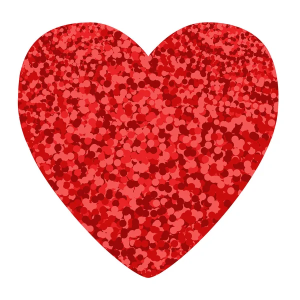 Red Glitter Heart Concetto San Valentino Vettore Illustrazione — Vettoriale Stock