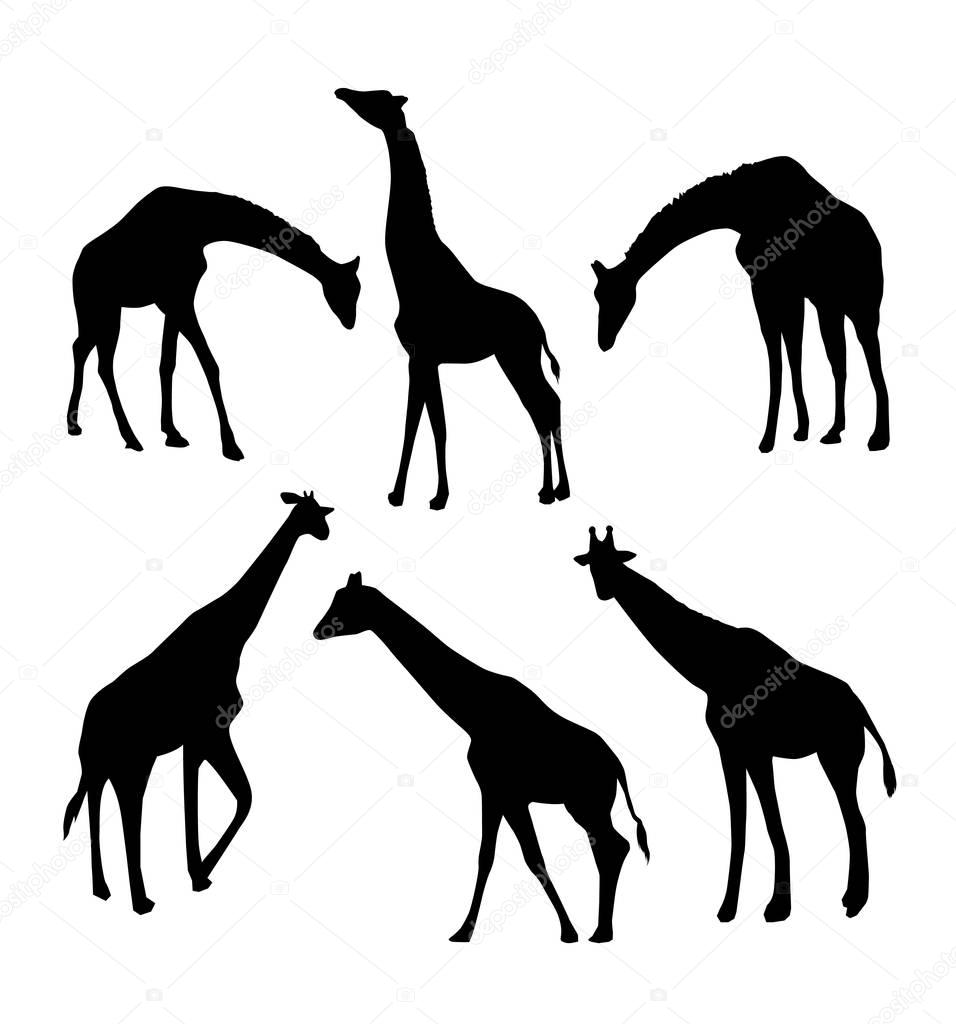 Download Set Giraffe Silhouettes Vector Illustration — Stock Vector © orfeev #184334468