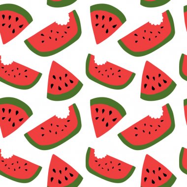Karpuz dilimleri, vektör çizim ile Seamless Modeli