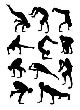yoga, beyaz arka plan, vektör çizim yapıyor insan siluetleri ile desen