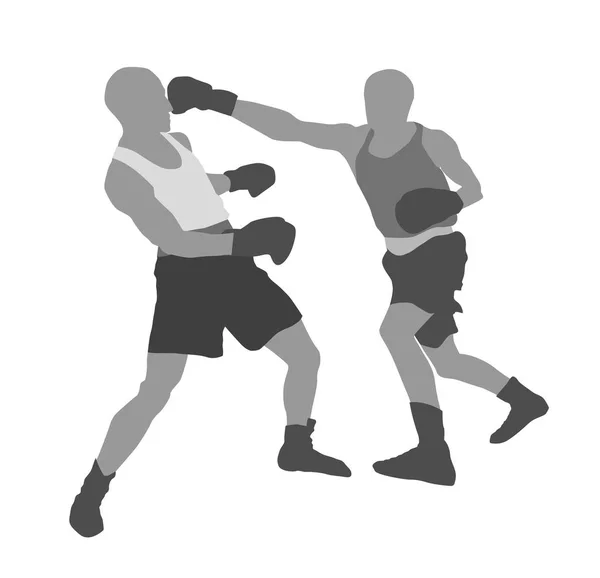 Conjunto Siluetas Boxeo Ilustración Vectorial — Vector de stock